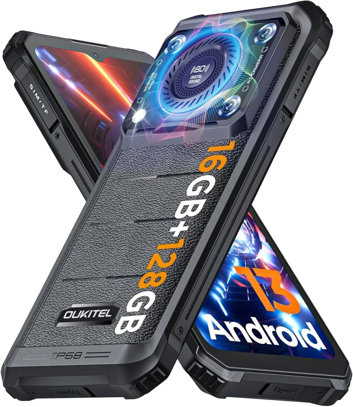 جوال متين WP36 من اوكيتيل ببطارية 10600mAh وصوت 8D وكاميرا ثلاثية 16 جيجا + 128 جيجا ميديا تيك 8788