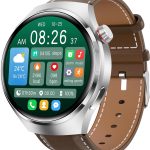 ساعة ذكية من نالاكال، مع مكالمات بلوتوث (الرد على المكالمات)، مراقب النوم، مناسبة لجوالات ايفون/اندرويد، مقاومة للماء IP68 (فضي معدني) مراقب معدل ضربات القلب/النوم