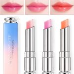 احمر شفاه متغير اللون 3 قطع من لبويلوف®، احمر شفاه سحري مرطب يدوم طويلا، مجموعة احمر شفاه جيلي متغير اللون للنساء والفتيات، مرطب شفاه ملون مقاوم للماء ويدوم طويلا