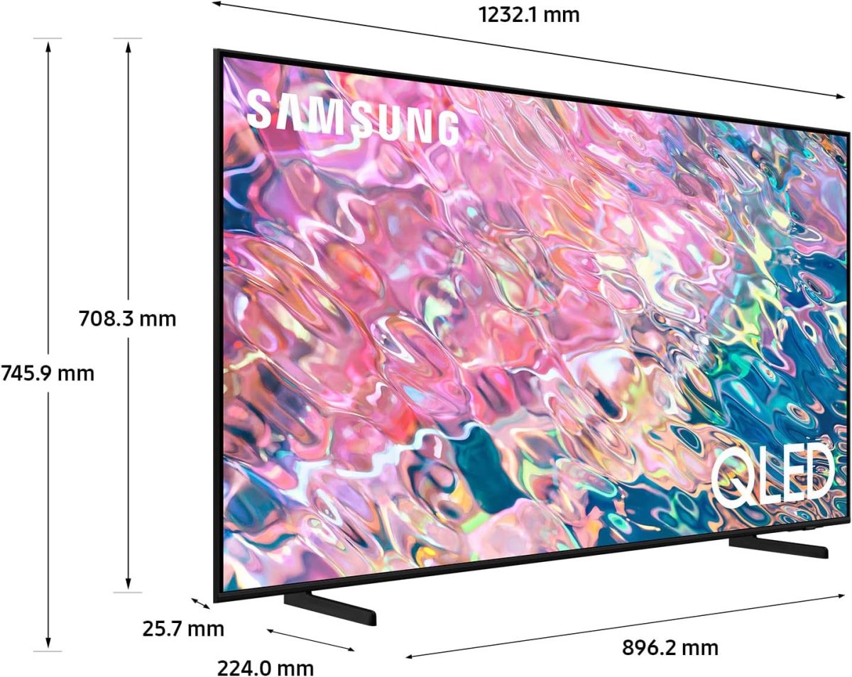⁦تلفزيون سامسونج 55 بوصة Q60B QLED 4K الذكي (2022) - معالج 4K مع اليكسا مدمج وشاشة ال اي دي مزدوجة مع شاشة عرض حجم 100%، تصميم نحيف الهواء، صوت تتبع الكائن، سوبر الترا وايد⁩ - الصورة ⁦2⁩
