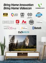 ⁦فيديوكون تلفزيون ذكي QLED 4K UHD مقاس 70 بوصة بدون حواف وموزع ويب او اس ولوحة درجة ايه + وجهاز تحكم سحري وصوت دولبي واتصال بلوتوث - موديل E70QLWO1100⁩ - الصورة ⁦2⁩