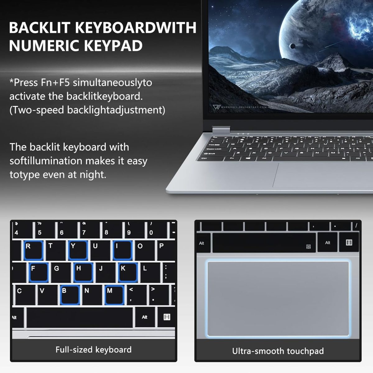 ⁦لابتوب تونهايل 15.6 انش 2 في 1 بشاشة لمس رايزن R3-3200U (حتى 3.5GHz)، 16GB RAM 512GB SSD، 1920X1080 FHD، واي فاي 5 بلوتوث 5.1، كيبورد باضاءة خلفية، شاشة لمس دوارة 360 درجة⁩ - الصورة ⁦6⁩