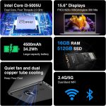 ⁦لابتوب ايكوهيرو ويندوز 11 بشاشة 15.6 انش FHD (1920×1080) IPS، انتل كور i3-5005U، ذاكرة RAM 16GB وSSD 512GB، واي فاي 2.4G/5G، بلوتوث 5.0 وار جيه 45، وظائف بالكامل، نوع C، سبيس⁩ - الصورة ⁦2⁩