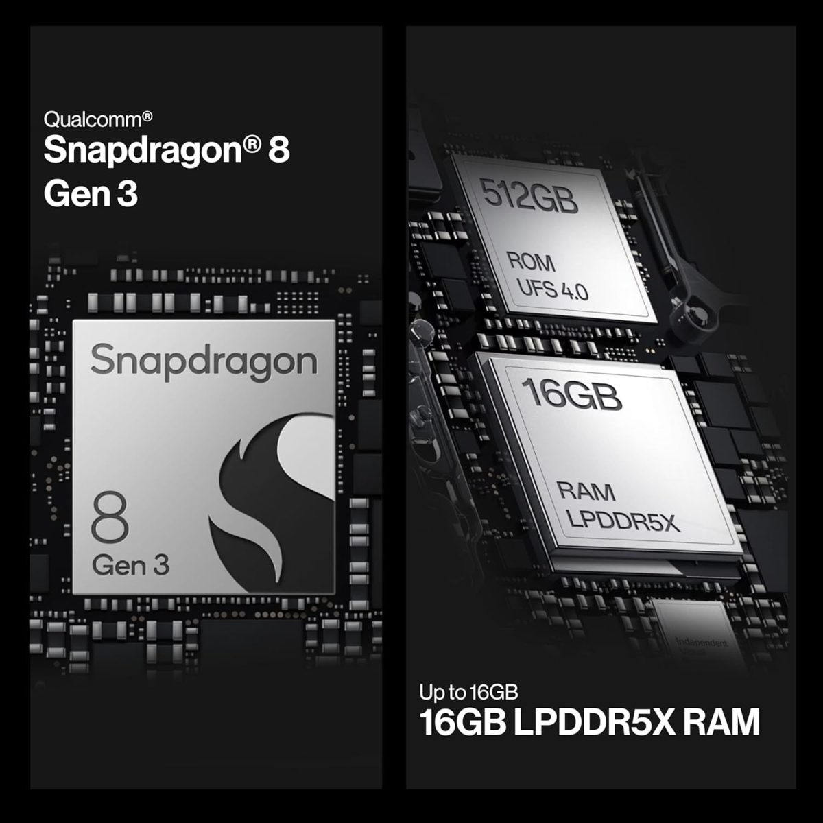 ⁦ون بلس 12 جوال اندرويد غير مقفل - سناب دراغون 8 الجيل الثالث مع ذاكرة RAM 16GB، كاميرا هاسيلبلاد، شريحتين اتصال، شاشة بروكسدر 2K 120Hz وبطارية 5400mAh، شحن سوبر ، نظام تشغيل اوكسجين (512GB، اسود⁩ - الصورة ⁦4⁩