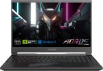 جيجابايت اوروس 15X: 15.6 انش 16:9 اطار رفيع QHD 2560x1440 165Hz انفيديا جيفورس RTX 4070 GPU 8GB GDDR6، انتل كور i9-13980HX، 16GB DDR5 RAM، 1TB SSD، ويندوز 11 هوم (AORUS 15X ASF-D3US754SH)، اسود