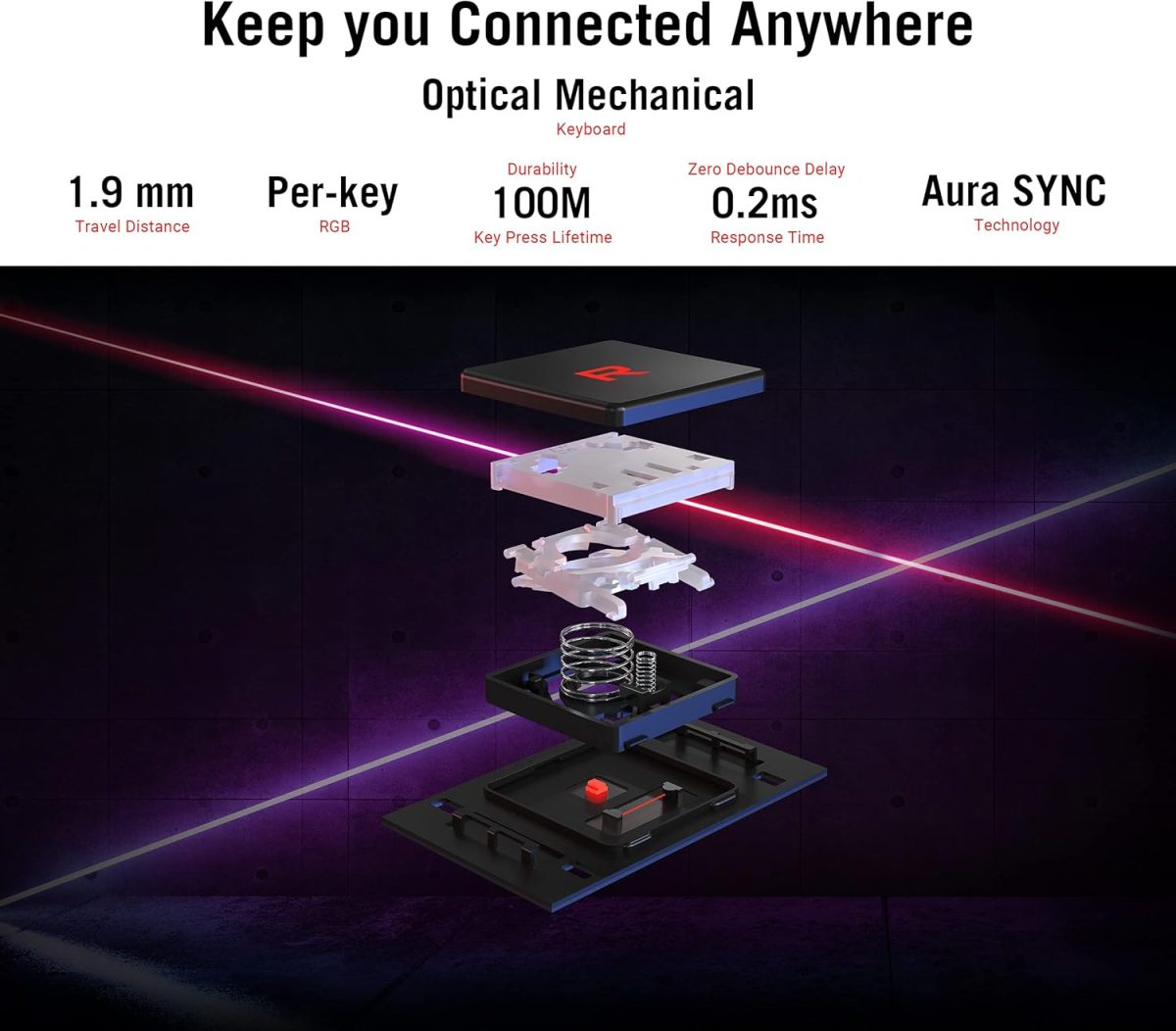 ⁦اسس لابتوب العاب روج ستريكس سكار 17 بشاشة FHD IPS 17.3 انش 360Hz ومعالج AMD رايزن 9 5900HX وذاكرة RAM DDR4 64GB وSSD 1TB وانفيديا جيفورس RTX 3080 وكيبورد RGB انجليزي امريكي ميكانيكي لكل مفتاح وويندوز⁩ - الصورة ⁦8⁩