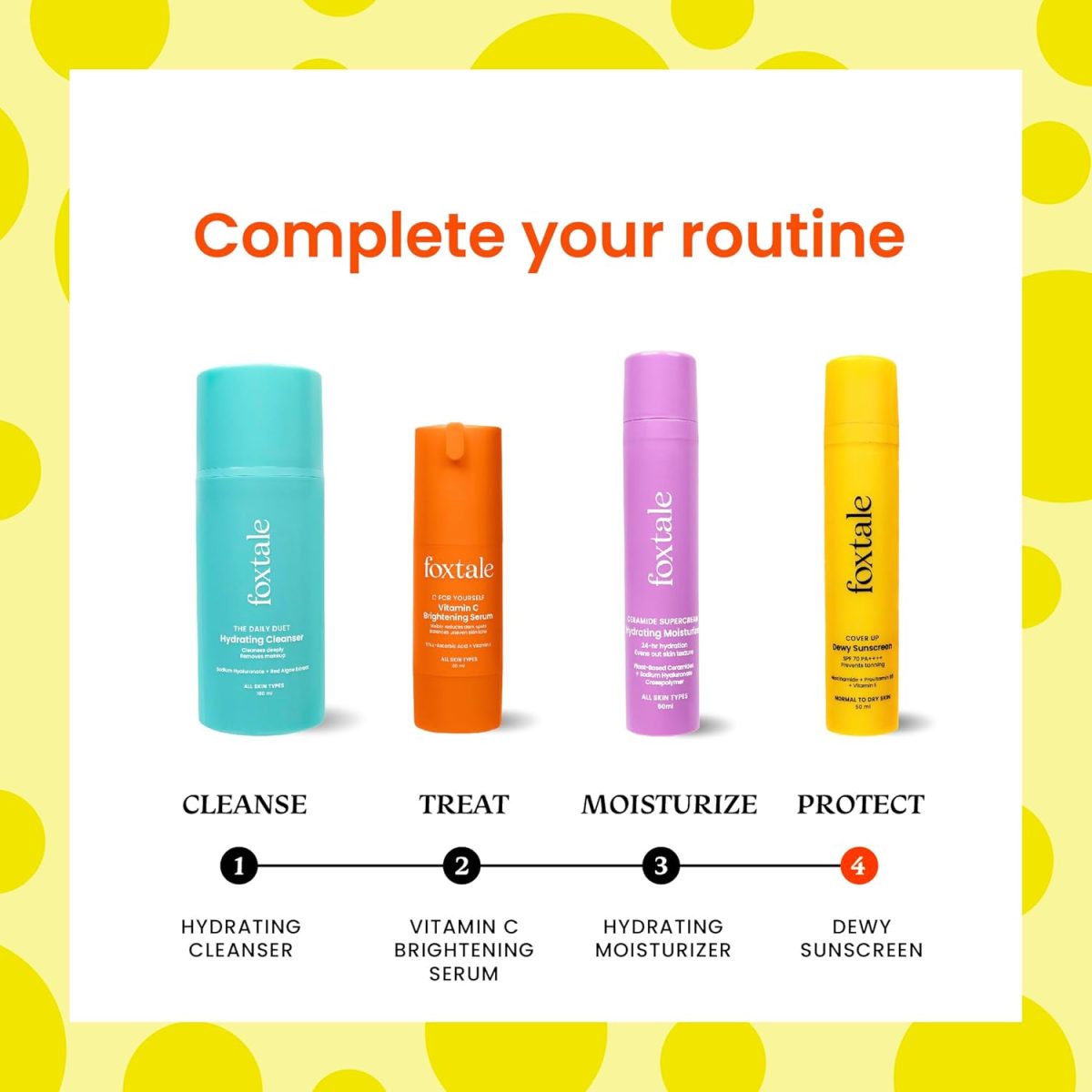⁦Foxtale SPF 70 Niacinamide Dewy Sunscreen with PA++++ For Dewy Sun Protection|Prevents Tan|Lightenweight, Non Greasy, No White Cast|Anti-Tan Formula|For Men & Women|For all skin type,50 Ml⁩ - الصورة ⁦6⁩