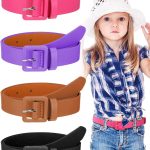 كاستويف احزمة جلدية رائعة للاطفال مع ابزيم للاغلاق من 4 قطع، احزمة خصر انيقة من الجلد الصناعي للبنات، مثالية للارتداء اليومي