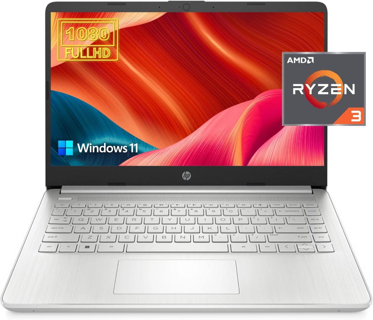 HP لابتوب 14 الاحدث 2023 للإنتاجية والترفيه، شاشة 14 انش FHD، ذاكرة RAM 16GB، SSD 1TB، معالج AMD رايزن 3 حتى 3.5GHz، نوع C، HDMI، شحن سريع، بطارية تدوم 10 ساعات، ويندوز 11