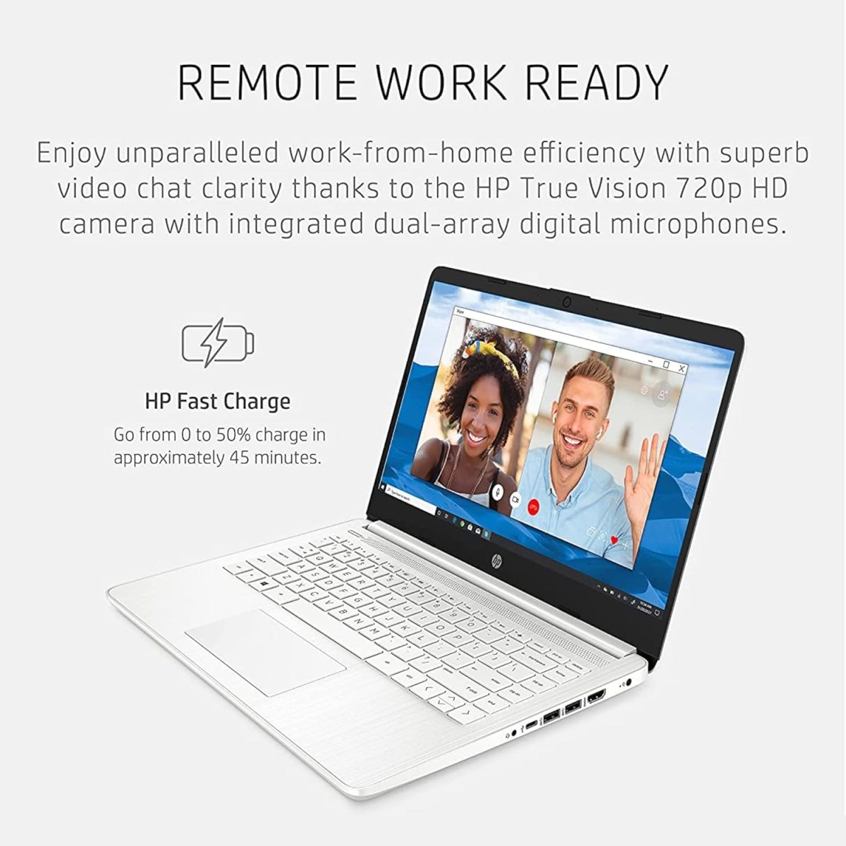 ⁦HP لابتوب 14 الاحدث 2023 للإنتاجية والترفيه، شاشة 14 انش FHD، ذاكرة RAM 16GB، SSD 1TB، معالج AMD رايزن 3 حتى 3.5GHz، نوع C، HDMI، شحن سريع، بطارية تدوم 10 ساعات، ويندوز 11⁩ - الصورة ⁦4⁩