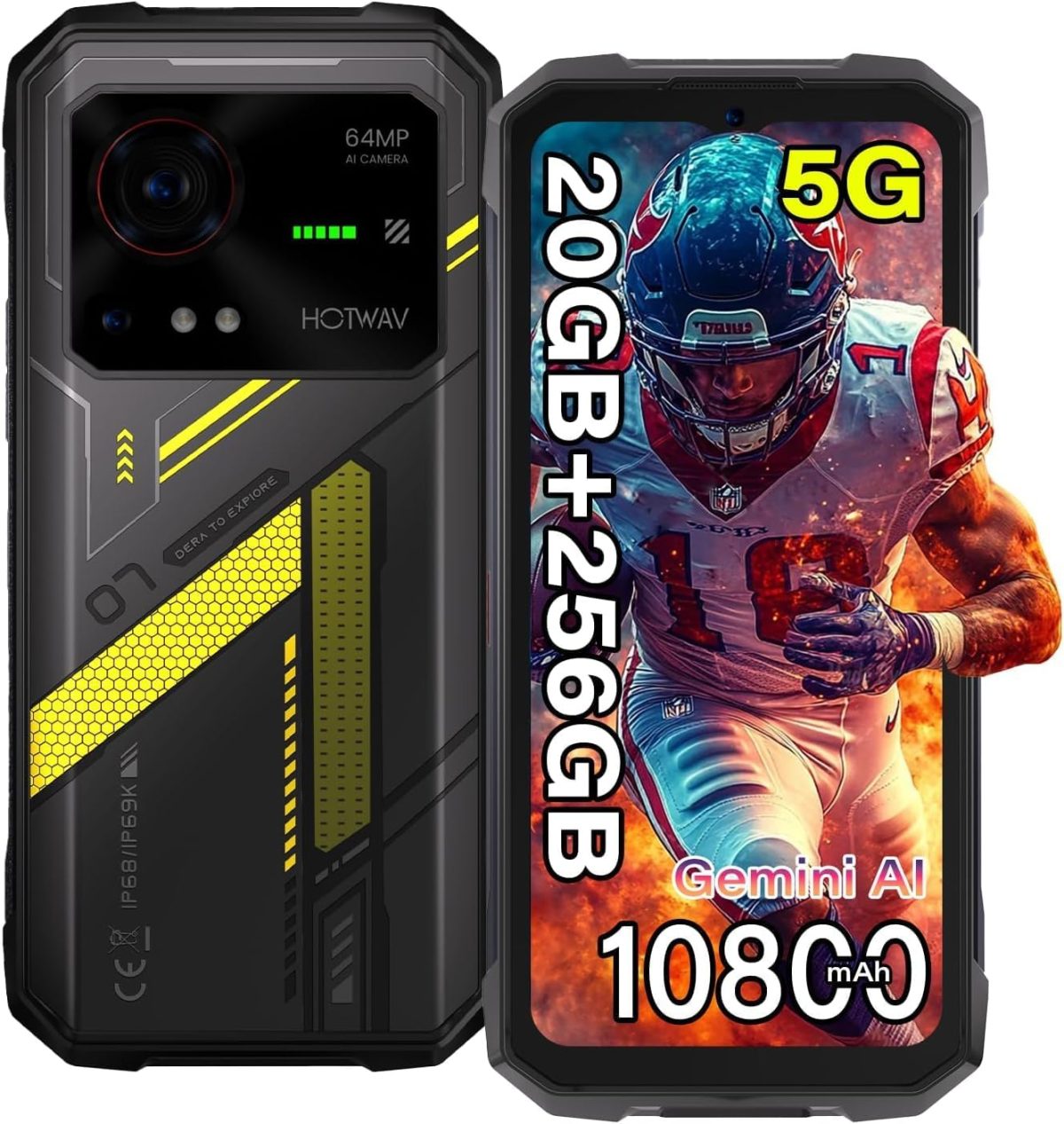 جوال هايبر 7 5G متين بشاشة 6.6 انش FHD+ 2K 10800mAh 280LM 64MP 8GB 256GB اندرويد 14