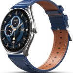 بيبل ساعة ذكية رويال ليجند انحف للرجال والنساء، شاشة اموليد 1.4 انش، مكالمات بلوتوث، تصميم ممتاز، شاشة تعمل دائما، اوضاع رياضية متعددة، جناح صحي، ازرق كوبالت