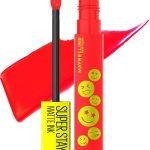مايبيلين احمر شفاه سائل سوبر ستاي مات انك، مجموعة احمر شفاه مود ميكرز، مكياج شفاه يدوم طويلا، مقاوم للانتقال، انرجايزر، احمر ساطع، قطعة واحدة