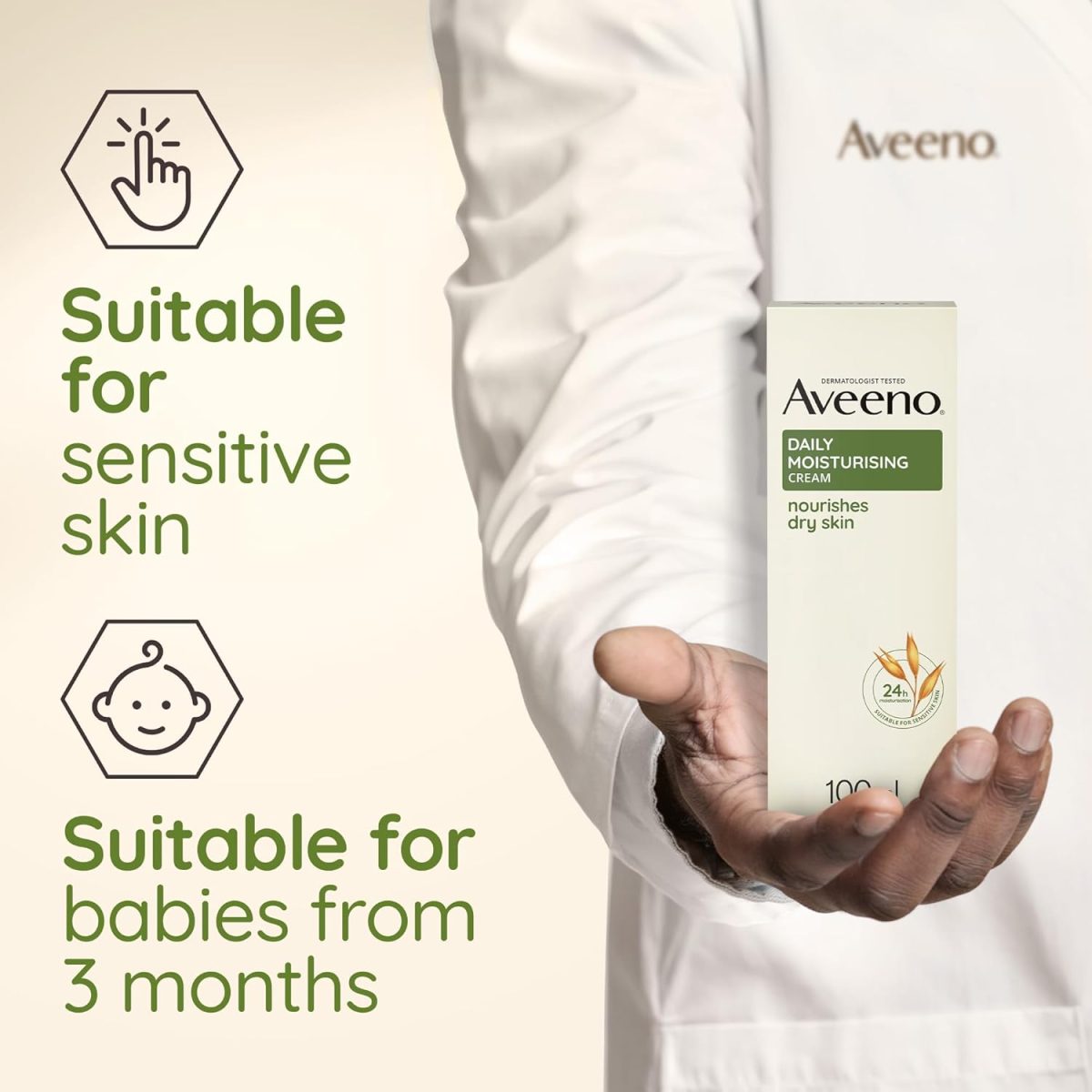 ⁦AVEENO، كريم الجسم، الترطيب اليومي، البشرة الجافة والحساسة، ١٠٠ مل⁩ - الصورة ⁦4⁩