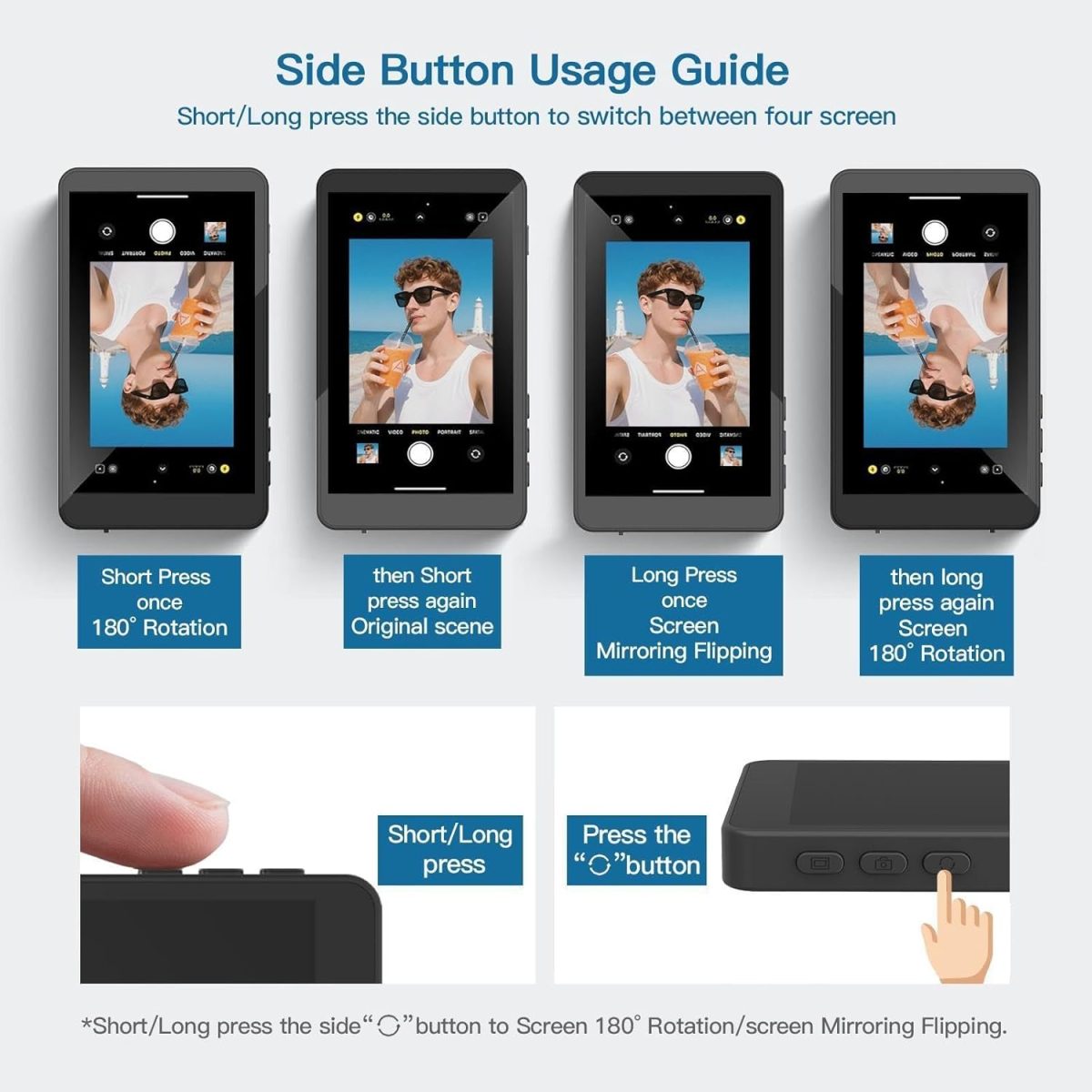 ⁦EGO Selfie Monitor Screen, Real-Time Screen Sharing, Screen Mirror Image, Portable Magnetic Display for Cameras & Phones, Easy Connection, Ideal for Vlogging & Content Creation⁩ - الصورة ⁦9⁩