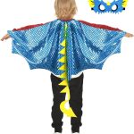 زي تنكري بتصميم اجنحة التنين للاطفال، قناع ديناصور ورداء تنكري، مناسب للاولاد والبنات بنمط ديناصور لاعياد الميلاد، العاب هدايا للحفلات