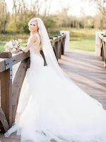 ⁦ذا وايت شوب طرحة كاتدرائية للزفاف بطول 250 سم، طرحة زفاف طويلة من التل الناعم (عاجي)⁩ - الصورة ⁦5⁩