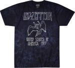 ⁦تي شيرت رجالي Led Zeppelin USA Tour '77، أسود⁩ - الصورة ⁦2⁩