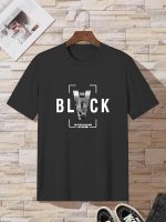 ⁦Lymio Men T-Shirt || T-Shirt for Men || Printed T Shirt || T-Shirt (B-Black)⁩ - الصورة ⁦2⁩