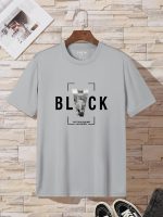⁦Lymio Men T-Shirt || T-Shirt for Men || Printed T Shirt || T-Shirt (B-Black)⁩ - الصورة ⁦2⁩