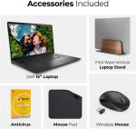 ⁦ديل لابتوب انسبايرون 3520 جيل 12 انتل i3-1215U وويندوز 11 برو وكاميرا ويب HD وشاشة 15.6 انش (يتضمن حامل لابتوب الموجة الاولى + ماوس لاسلكي + قاعدة ماوس + مضاد للفيروسات) - ذاكرة RAM 16GB وSSD 512GB⁩ - الصورة ⁦2⁩