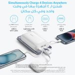 ⁦باور بانك زولو من انكر، شاحن محمول سريع 10,000mAh 30 واط بحد اقصى مع كيبلات لايتنينج مدمجة معتمدة من ابل، 1 USB-C، 1 USB-A، حزمة بطارية لايفون 16/15/14، جالكسي والمزيد⁩ - الصورة ⁦5⁩