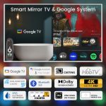 ⁦إليكسونج تلفزيون 43 بوصة مقاوم للماء بتصنيف IP65 لمقاومة المياه والغبار مع اضاءة LED 4 كيه الترا اتش دي، مراة فانيتي حديثة تلفزيون ذكي، تطبيقات مدمجة لمحطة المكياج والمنتجعات الصحية⁩ - الصورة ⁦2⁩
