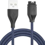 كيبل شاحن ساعة جارمين، كيبل شحن مضفر USB/USB C لجارمين فينيكس 8 7 7X 7S 6 E سولار وفور رانر 965 955 265 255 245 165 55 45، فينو 3 اس كيو وانستنكت وفيفواكتيف 5 4 (ازرق، USB 100 سم)