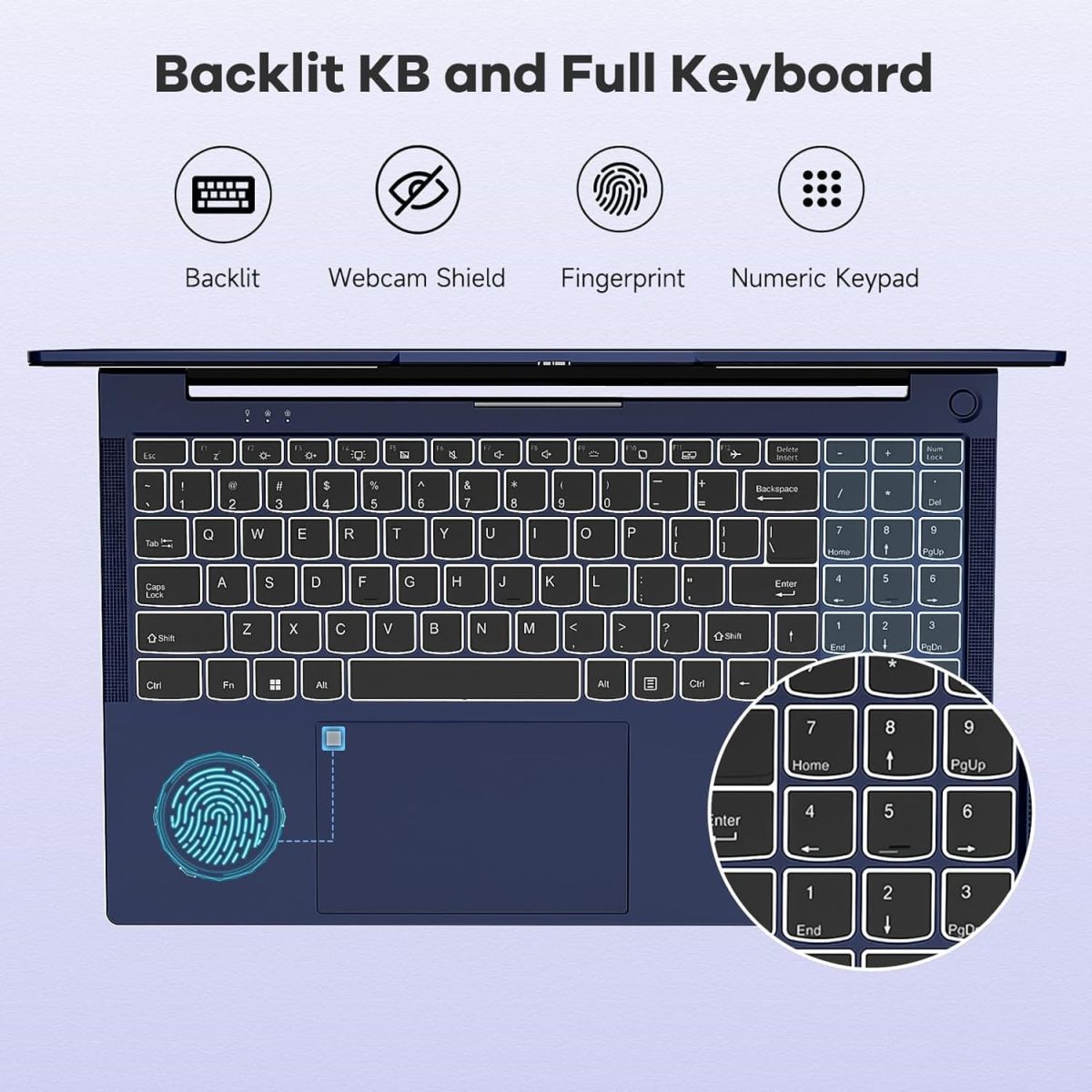 ⁦نيمو لابتوب العاب IPS FHD 15.6 انش، معالج AMD رايزن 5 6600H سداسي النواة 660M GPU 64GB DDR5 RAM 1TB SSD (افضل من i7-1165G7، حتى 4.5GHz) مع كيبورد باضاءة خلفية GaN نوع C 100 واط، ويندوز 11⁩ - الصورة ⁦6⁩