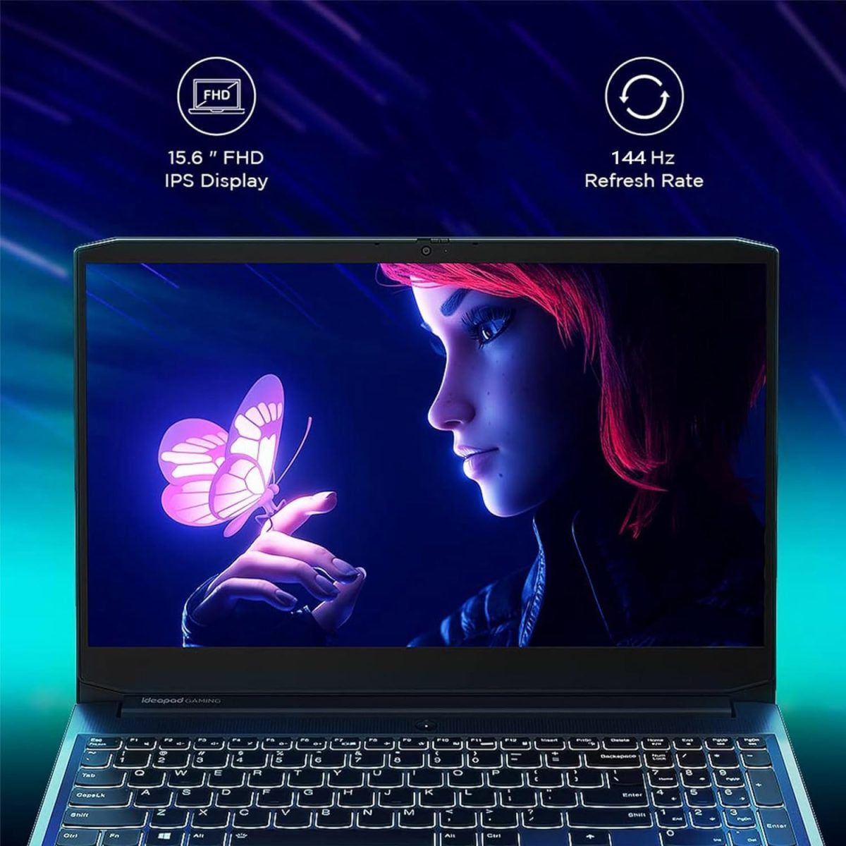 ⁦لينوفو لابتوب العاب لوك 2024 انتل كور i5-12450HX بيت AMD رايزن 5 7235HS شاشة 15.6 انش FHD IPS 144Hz انفيديا RTX 3050-32GB RAM و1TB PCIe SSD وكيبورد باضاءة خلفية وويندوز 11 وجي سينك وكيبل HDMI⁩ - الصورة ⁦2⁩