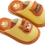 سيور شبشب شتوي للاطفال الصغار الاولاد والبنات بتصميم حيوانات كرتونية لطيفة ودافئة وناعمة للاستخدام الداخلي والمنزل مقاس 24-35 EU