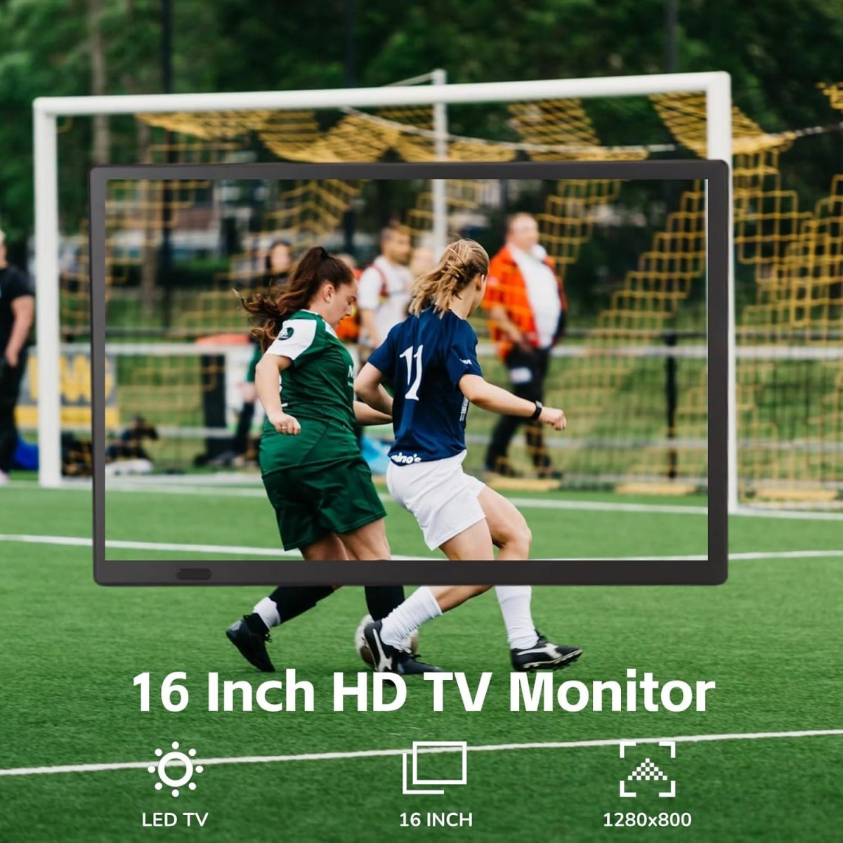⁦Yoidesu Portable LED TV 16 Inch, Digital TV 1080P with ATSC Tuner, Rechargeable Car TV LED Monitor Wide Screen Television, HDMI, USB, AV Input, Monitor, 4fgq5yza21⁩ - الصورة ⁦3⁩