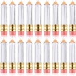 عبوات فارغة لملمع الشفاه بسعة 5 مل/0.17 اونصة على شكل قلم رصاص شفاف قابل لاعادة الملء مع راس فرشاة لوضع المكياج للنساء والفتيات