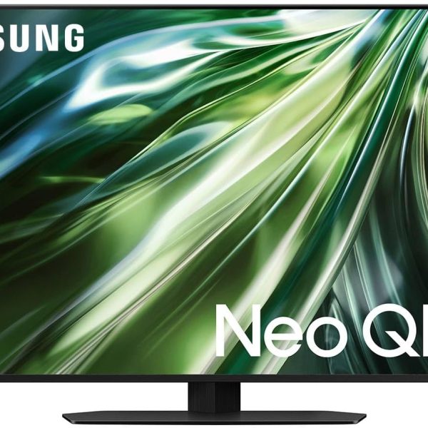سامسونج تلفزيون كلاس نيو QLED 4K QN90D صغير 50 بوصة من سلسلة QN90D، تلفزيون ذكي نيو كوانتوم HDR+ مع دولبي اتموس، صوت تتبع الاجسام، موشن اكسليريتور، محسن العمق الحقيقي، اليكسا مدمج (QN50QN90D، 2024)