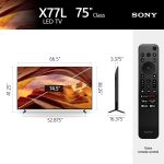 ⁦سوني تلفزيون 75 بوصة 4 كيه الترا اتش دي سلسلة X77L: تلفزيون جوجل الذكي LED KD75X77L- احدث موديل، اسود (مجدد)⁩ - الصورة ⁦3⁩