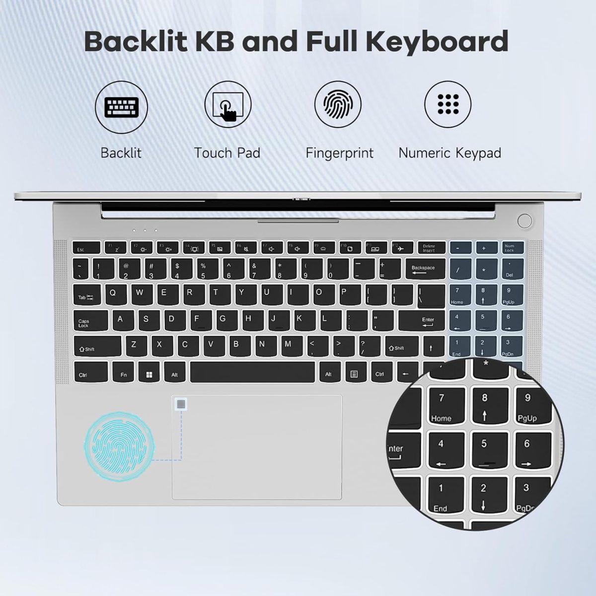 ⁦لابتوب العاب 15.6 انش FHD IPS ومعالج AMD رايزن 5 6600H و32GB DDR5 RAM و2TB SSD (افضل من i5-12450H حتى 4.5GHz)، وحدة معالجة رسومات جرافيكية 660M 6 نوى، 100 واط نوع C، بصمة اصبع، كيبورد باضاءة خلفية،⁩ - الصورة ⁦7⁩