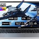 لابتوب العاب 15.6 انش FHD IPS ومعالج AMD رايزن 5 6600H و32GB DDR5 RAM و2TB SSD (افضل من i5-12450H حتى 4.5GHz)، وحدة معالجة رسومات جرافيكية 660M 6 نوى، 100 واط نوع C، بصمة اصبع، كيبورد باضاءة خلفية،