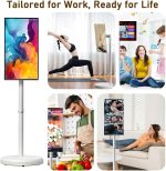⁦21.5-Inch Smart Touchscreen Monitor, 1080p Mobile Portable TV Stand on Wheels, Android 14, Built-in 6000mAh Battery, 90° Swivel Rotation, Remote Control, for Home, Bedroom, Gym(Black,6＋128G)⁩ - الصورة ⁦7⁩