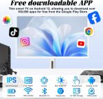 ⁦32-Inch Mobile Smart Touch Screen,Smart TV with Touchscreen Display,Rolling TV on Wheels with Voice Control,8G RAM+128G Storage Built-inwith Remote Control,for Home and Office⁩ - الصورة ⁦2⁩