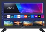 ⁦سوبر سونيك SC-1926DVD 19 انش LED سمارت HDTV مع مشغل دي في دي، 3 منافذ HDMI، 1080p، واي فاي، USB، تيار متردد/تيار مستمر، متوافق مع المنزل او المطبخ او التخييم ار في، سلك سيارة تيار مستمر متضمن (SC⁩ - الصورة ⁦5⁩