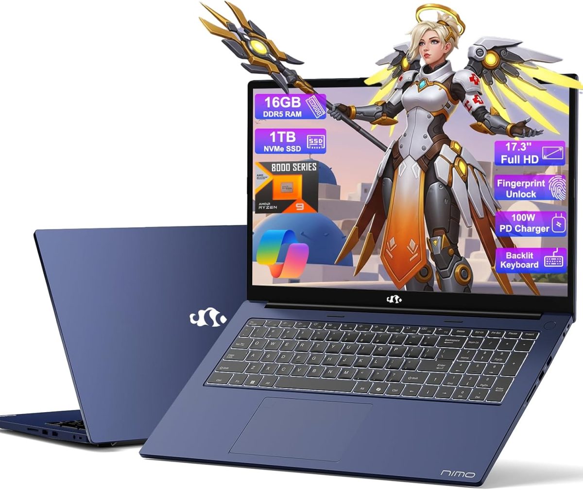 نيمو لابتوب العاب رايزن 9 8945HS 17.3 (>i9-13900H) ذاكرة RAM 32GB وSSD 1TB وبطاقة عرض مرئي راديون 780M وبطاقة عرض مرئي راديون 780M وPD 100 واط نوع C 4.0 ومساعد طيار جاهز للذكاء الاصطناعي والواقع