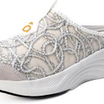 حذاء رياضي مفتوح من الخلف للنساء من فلانيور - حذاء سابوت كاجوال انيق للنساء، جلد طبيعي 100%، نعل سميك خفيف الوزن وجيد التهوية وسهل الارتداء، سهل الارتداء وغير قابل للانزلاق، عريض للغاية ومريح للمشي