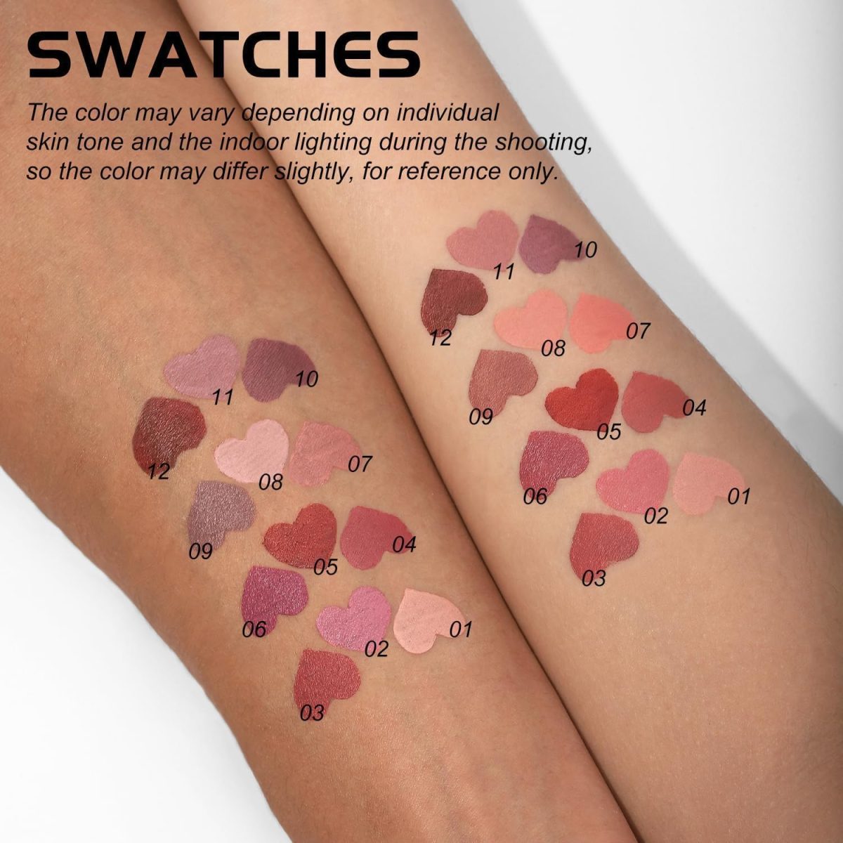 ⁦SWIUKPHE 6Pcs Liquid Waterproof Lip Liner Set, Lip Stain Tint Marker Pen, Gourd-Shaped Precise Chisel Tip for Smooth Application, Easy Glide, Nude Brown Matte Shades, Non-Feathering, Rich Color⁩ - الصورة ⁦3⁩