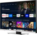 ⁦تلفزيون 12 فولت من سيلفوكس، تلفزيون ذكي 22 بوصة مع مشغل دي في دي، تلفزيون FHD 1080P للبحرية والمركبات الترفيهية والمخيمات، يعمل بتيار متردد/تيار مستمر بجهد واسع 9-32 فولت، متوافق مع جوجل تي في، 2 HDMI⁩ - الصورة ⁦2⁩