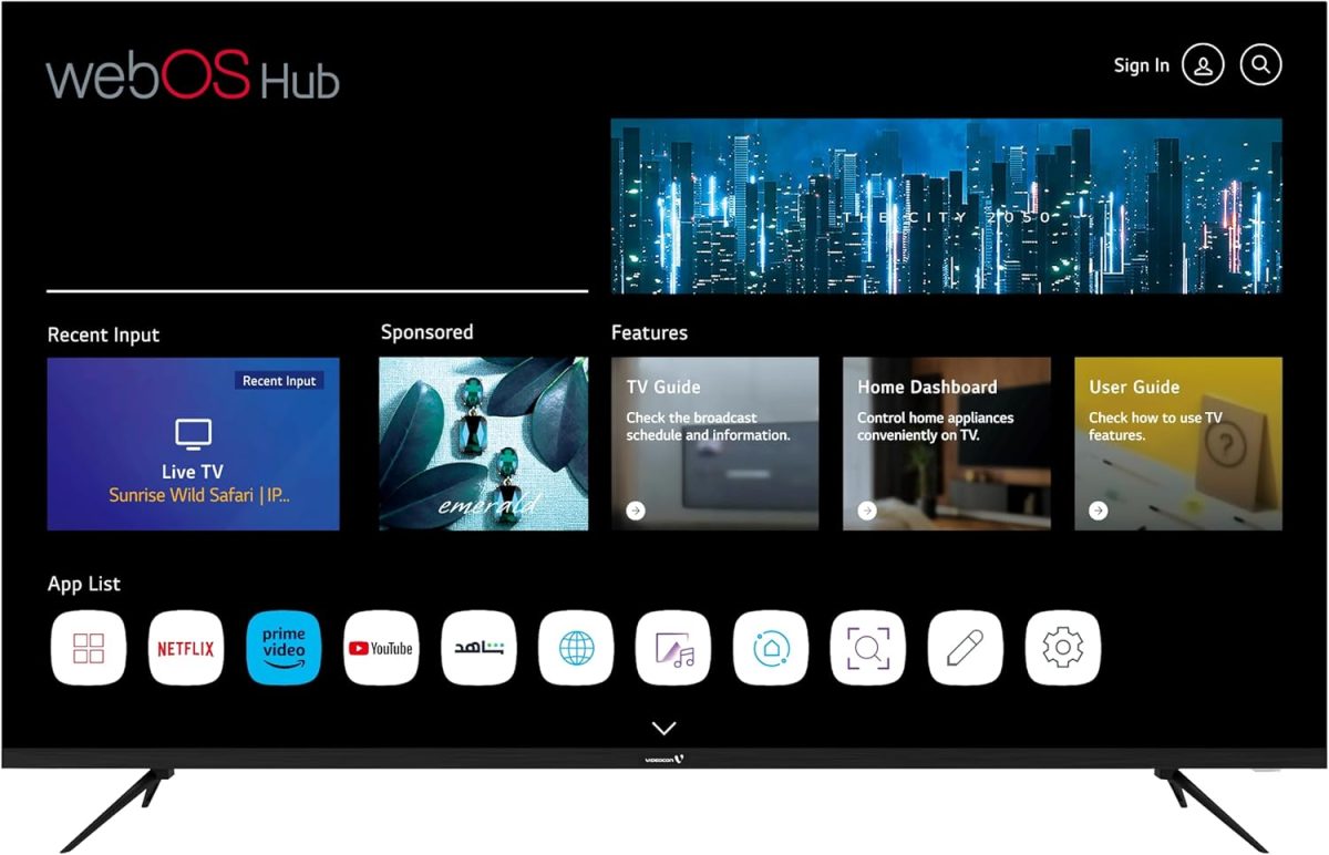 فيديوكون تلفزيون ذكي QLED 4K UHD مقاس 70 بوصة بدون حواف وموزع ويب او اس ولوحة درجة ايه + وجهاز تحكم سحري وصوت دولبي واتصال بلوتوث - موديل E70QLWO1100