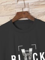 ⁦Lymio Men T-Shirt || T-Shirt for Men || Printed T Shirt || T-Shirt (B-Black)⁩ - الصورة ⁦4⁩