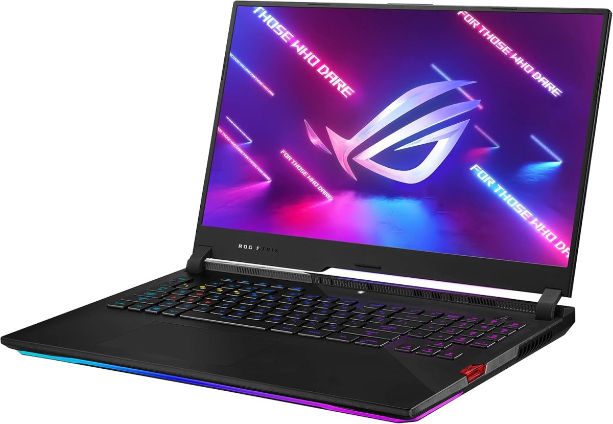 اسس لابتوب العاب روج ستريكس سكار 17 بشاشة FHD IPS 17.3 انش 360Hz ومعالج AMD رايزن 9 5900HX وذاكرة RAM DDR4 64GB وSSD 1TB وانفيديا جيفورس RTX 3080 وكيبورد RGB انجليزي امريكي ميكانيكي لكل مفتاح وويندوز