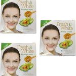 كريم تجميل اصلي من فريش اند وايت 30 غرام (عبوة من 3 قطع) - لازالة الهالات السوداء وحب الشباب وتبييض البشرة للوجه والجسم - للعناية بالبشرة الليلية مع الافوكادو والعسل - مناسب للرجال والنساء