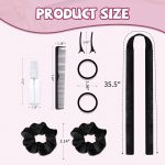 ⁦اداة تجعيد شعر مطورة بدون حرارة، مع صندوق هدايا، عصابة راس مخملية لتجعيد الشعر بدون رائحة، لتجعيد الشعر بدون حرارة للشعر المتوسط والطويل (اسود)⁩ - الصورة ⁦6⁩