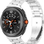 دادو سوار معدني متوافق مع ساعة سامسونج جالاكسي 8 كلاسيك/ساعة 8 40 ملم و44 ملم، سوار بديل من الستانلس ستيل مع مشبك امان مزدوج - سوار ساعة فاخر